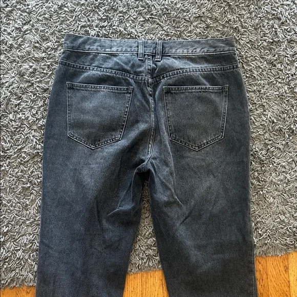 Free People Regular Mid Rise Black Raw Hem Cropped Button Fly Jeans Size 29 - Picture 2 of 10